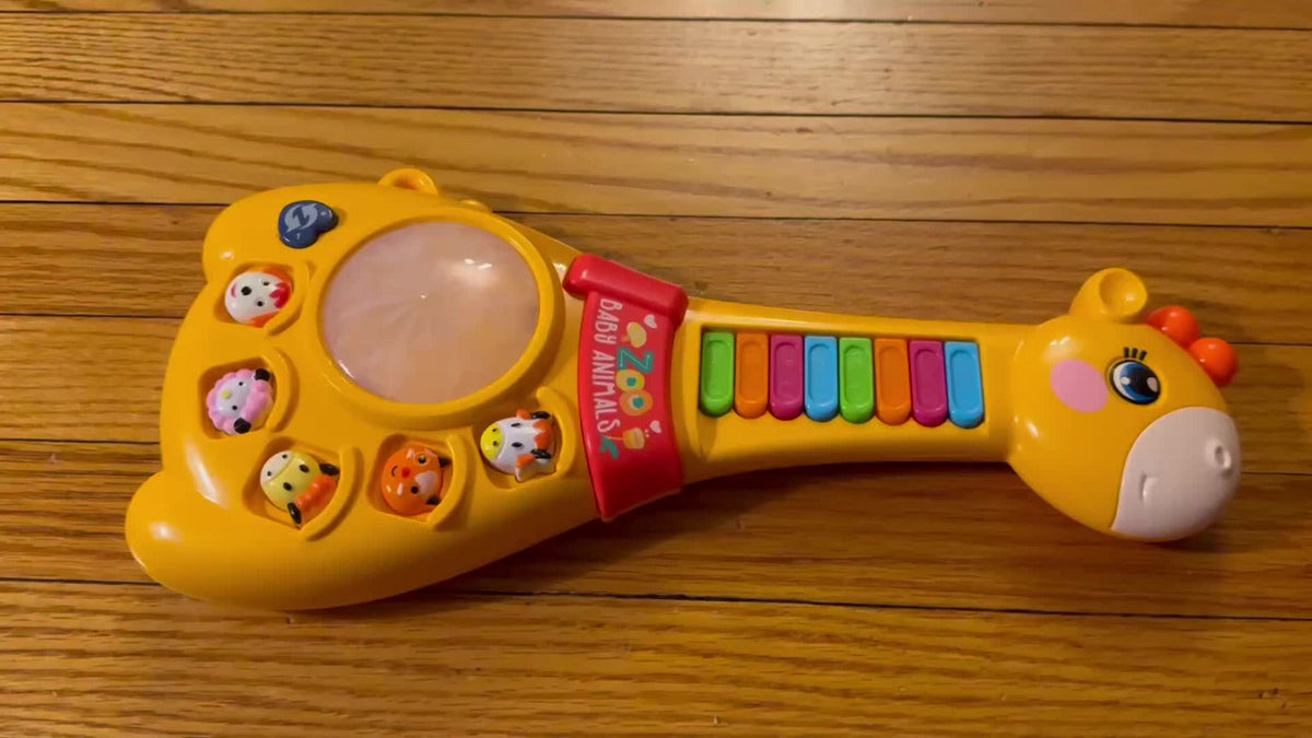 Giraffe Guitar Musical Toy with Piano Keys, Animal Sounds and Lights
