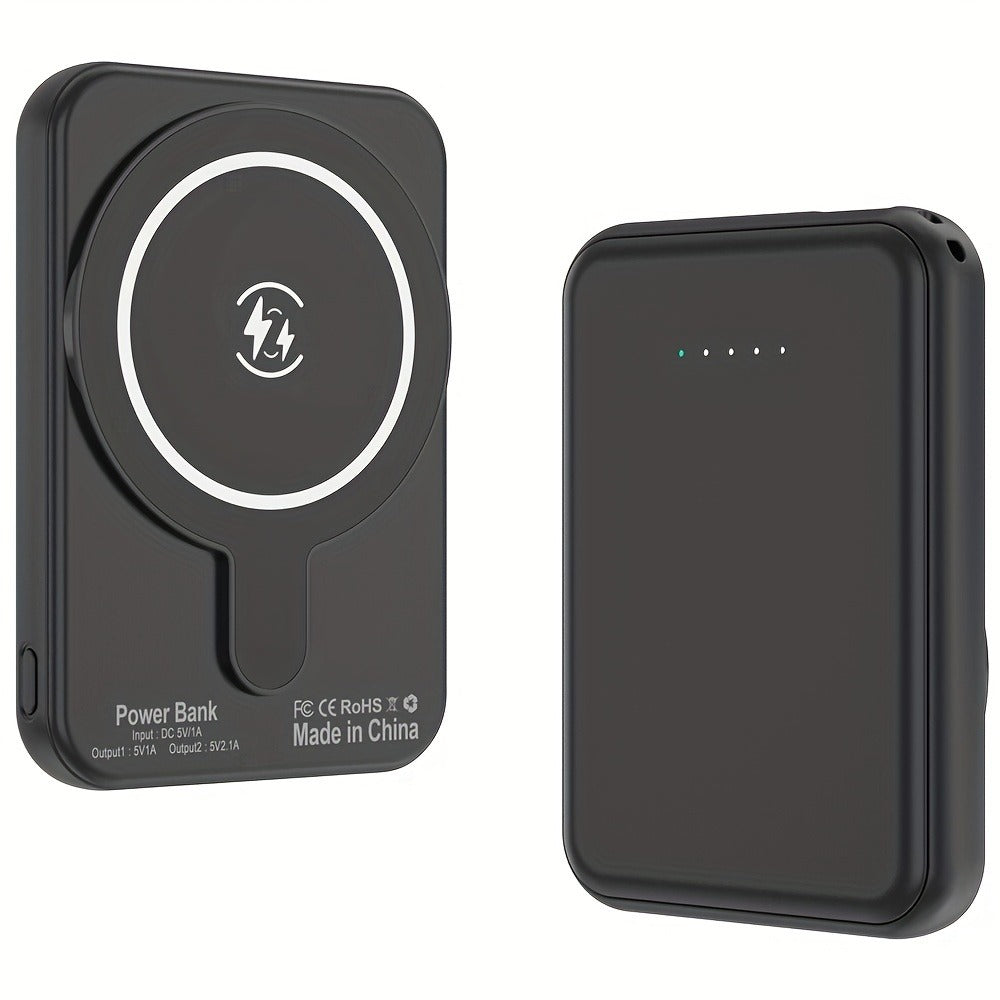 Slim Pocket Magnetic Power Bank 5000mAh 10000mAh with LED Display Wireless Charging Type-C Micro USB Input Fast Charge Battery Pack for iPhone 16 15 14 13 12 Samsung Android Travel