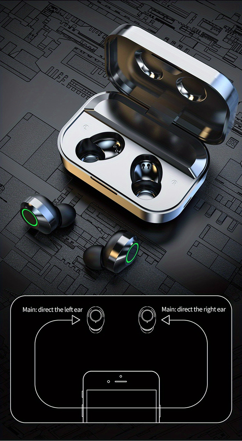 Anime Design Wireless Earbuds with Digital Display, Bluetooth 5.4 HiFi HD Stereo Noise Cancelling, USB-C Charging, App & Volume Control, Mirror Fashion Look, Comfortable Fit for Adults, Gift Idea