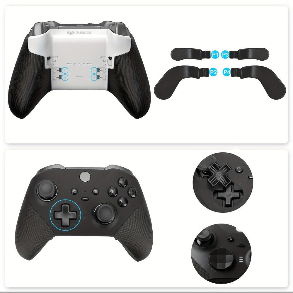 Xbox Elite Controller Series 2 Accessories 13-in-1 Replacement Kit - Paddles Thumbsticks Analog Sticks 2 D-Pads Repair Tool Stainless Steel Parts Set for Xbox Elite 2