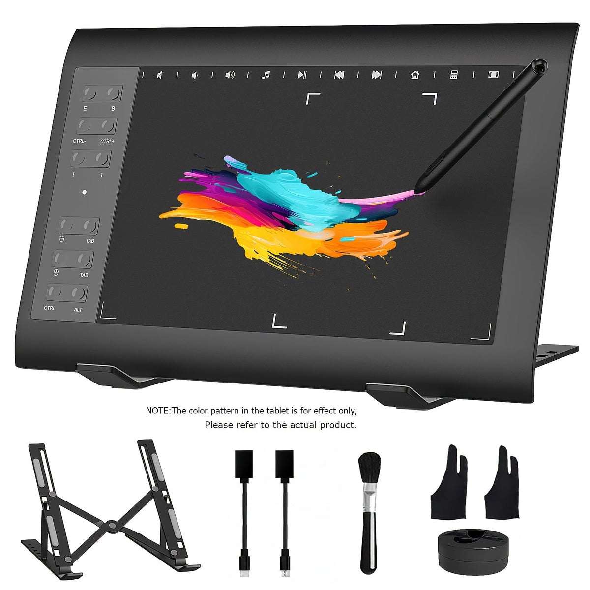 Graphics Drawing Tablet 10x6 Inch with 8192 Pressure Levels, Battery-Free Stylus & ±60° Tilt, 12 Shortcut Keys, 10 Multimedia Keys, Compatible with Windows/Mac/Android – Digital Art, Design & Online Teaching