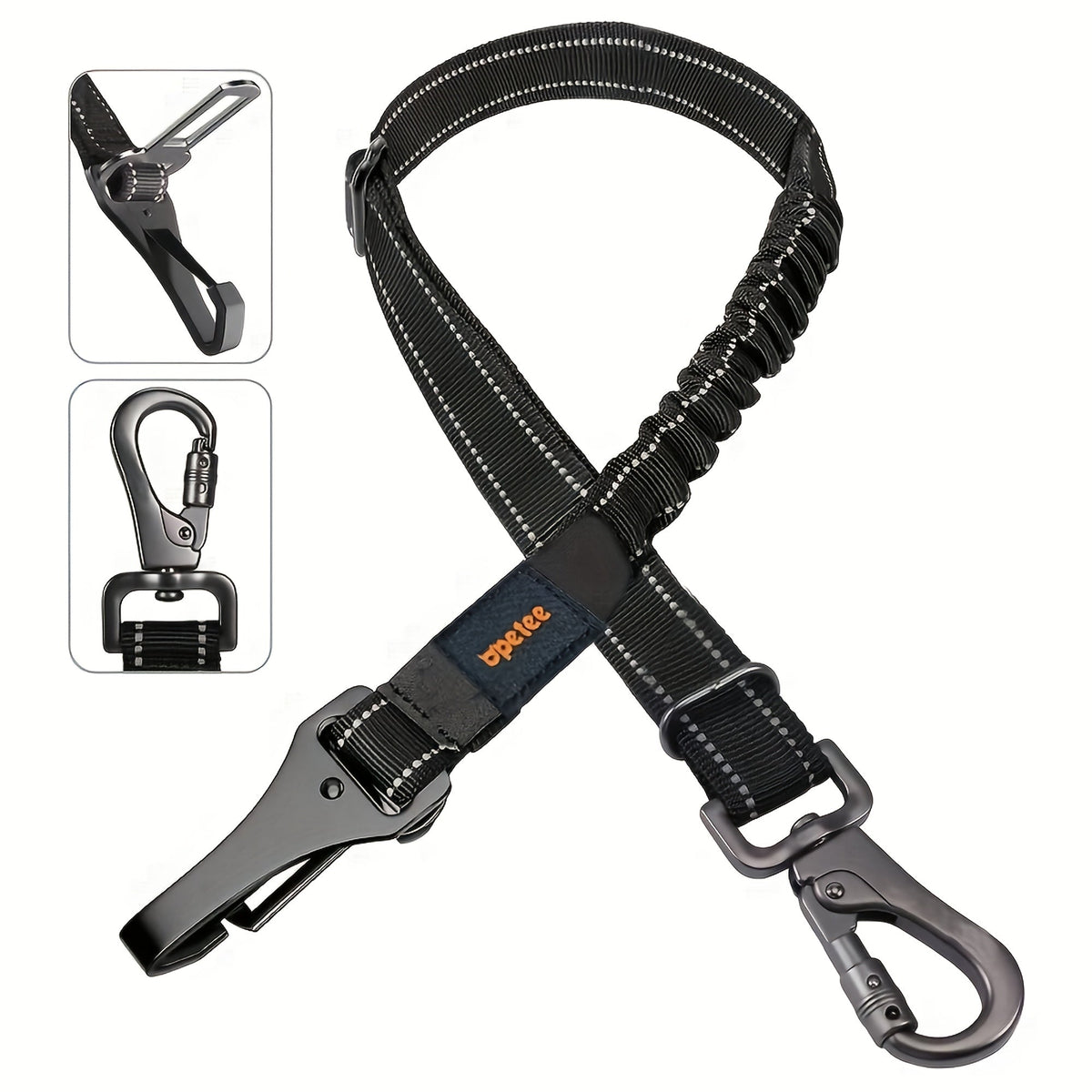 Dog Car Seat Belt Safety Harness 2 Pack Adjustable Universal Vehicle Tether with Quick-Release Buckle & Anti-Tangle Leash - Secure Pet Travel for All Cars SUV Trucks