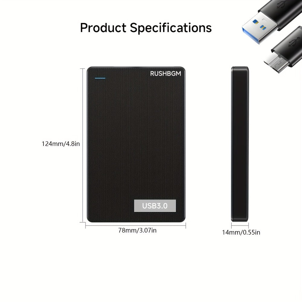 4TB External Hard Drive USB 3.0 Portable HDD for PC Laptop Mac PS4 PS5 Xbox Smart TV – High-Speed Plug and Play, exFAT, Tool-Free Setup, Slim Black Backup Storage Drive