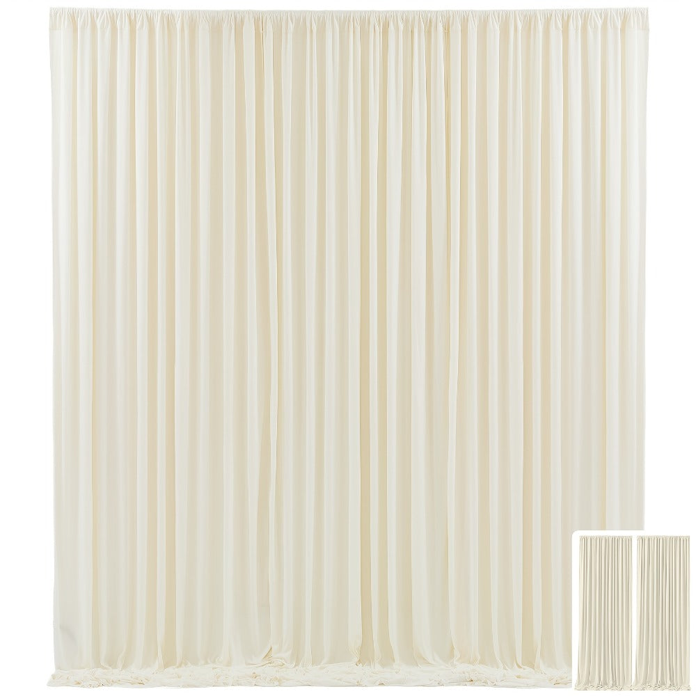 Party Backdrop Curtains 2pcs 7.2x10FT Non-Transparent Wrinkle-Free with Poles for Wedding Birthday Bridal Shower Christening Graduation Prom Holiday Photo Booth Decoration