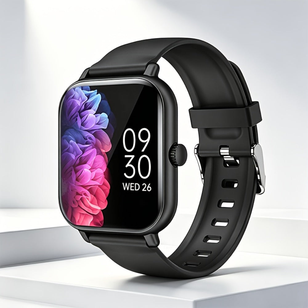 Smart Watch with Remote Photo Control & HD Voice Calling, Large Screen Unisex Smartwatch, Message Notifications, Multiple Sport Modes, Heart Rate Sleep Tracker, Compatible with iPhone & Android – Black Pink Silver Gold 5 Colors