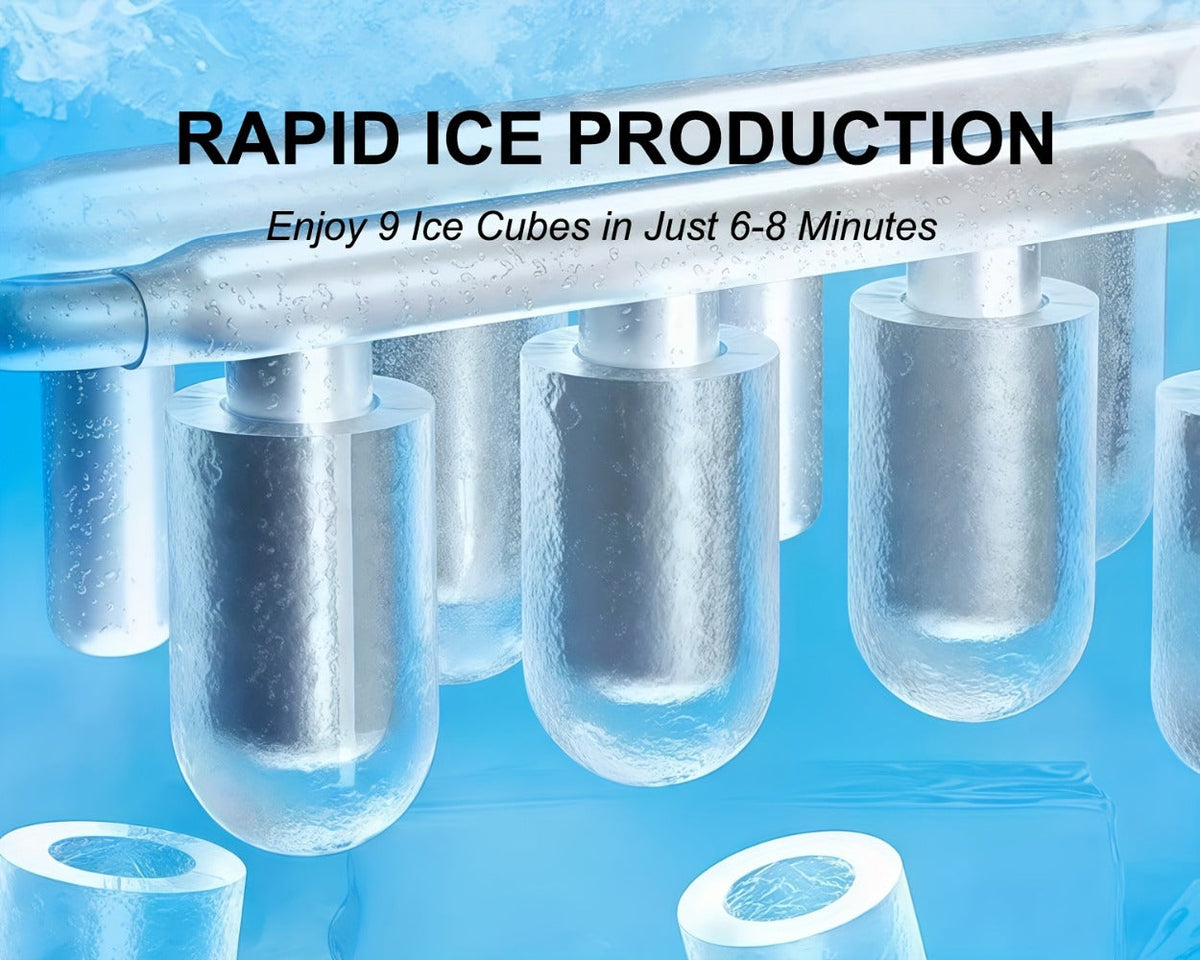 Ice Maker with Basket & Scoop – 26 Lbs/Day Countertop Bullet Ice Machine, 9 Cubes in 6 Mins, Self-Cleaning, 5 Colors Pink White Green Silver Black, for Home, Kitchen, Office, Bar, RV & Camping