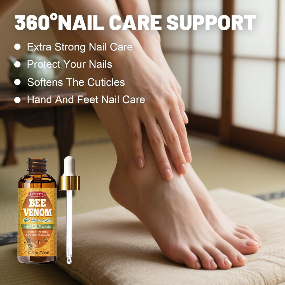 Toenail Repair Solution with Bee Venom Extra Strength Formula for Damaged Discolored Brittle Nails Nail Restoration Serum Visible Results in 7 Days 1.01 fl oz 30ml