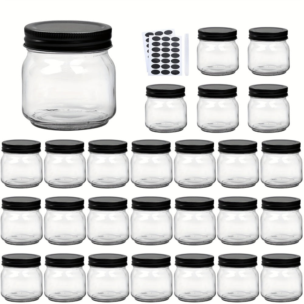 Mason Jars 8oz Glass Jars with Lids – 9/18/27/36 Pack Regular Mouth Canning Jars for Storage, Spices, Jelly, Jam, Honey & Caviar | Dishwasher Safe Spiral Lid Kitchen Storage Containers Set