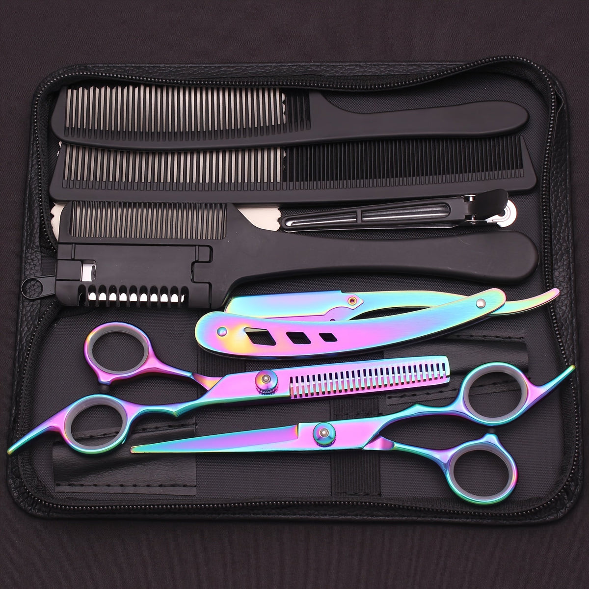Professional Hair Cutting Scissors & Thinning Shears Set 6.0 Inch - 4CR Stainless Steel 62HRC, 20-30% Thinning Rate, Hairdressing Comb & Razor Included, Salon & Home Use for Stylists