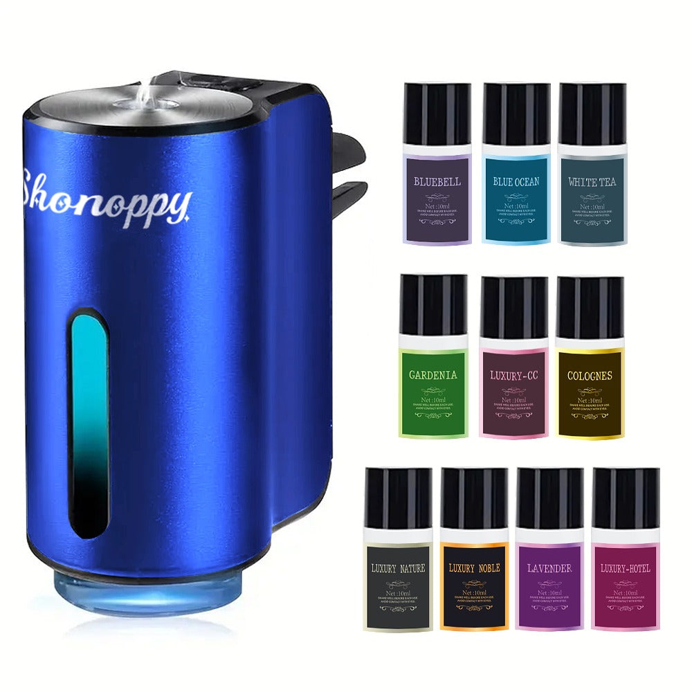 Car Essential Oils Set for Aromatherapy Diffuser – 3/6/10 Bottles 0.34oz Each, 7 Scents, Adjustable Vent Clip Air Freshener, Long-Lasting Natural Fragrance for Vehicle Interior Commuters Rideshare