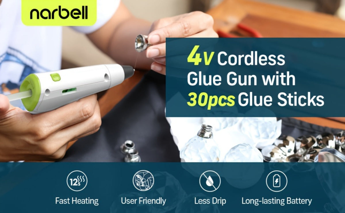 Cordless Hot Glue Gun Fast Heating USB Rechargeable 2000mAh – 12-Second Heat-Up, Anti-Drip Nozzle, Auto Shut-Off, Mini Glue Sticks Included, Portable Wireless Glue Gun for DIY Crafts, Home Repair, Floral & Plush Toy Projects