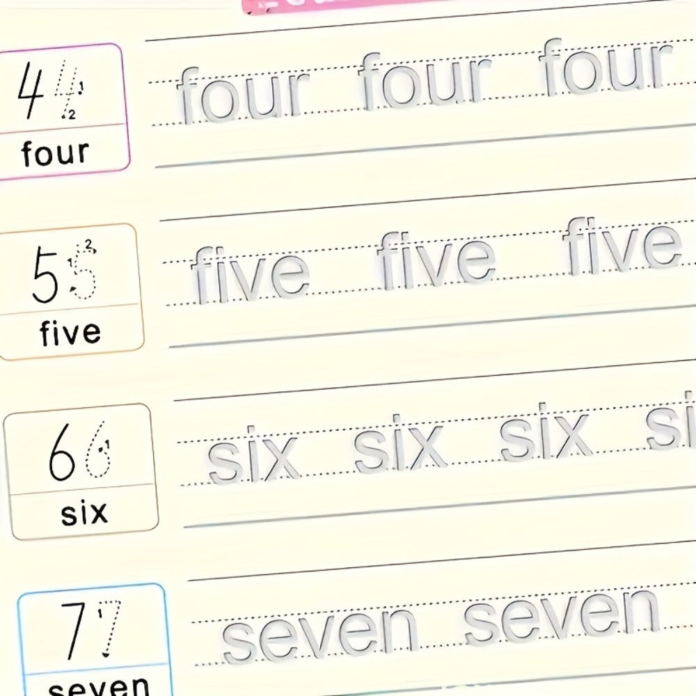 Reusable Handwriting Practice Books for Kids Ages 3-8 – 4 Books + Pen + 10 Refills + Holder, Wipe Clean Calligraphy Writing Workbook Set, English Letter Tracing for Preschool Kindergarten Boys Girls