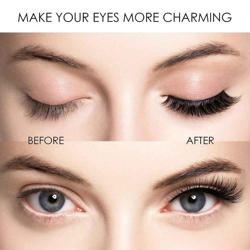 Waterproof 3D Magnetic Lashes 8Pcs Reusable Double Strip False Eyelashes Set with Clips & Glue – Natural Look for Women, Daily Wear, Parties & Special Occasions