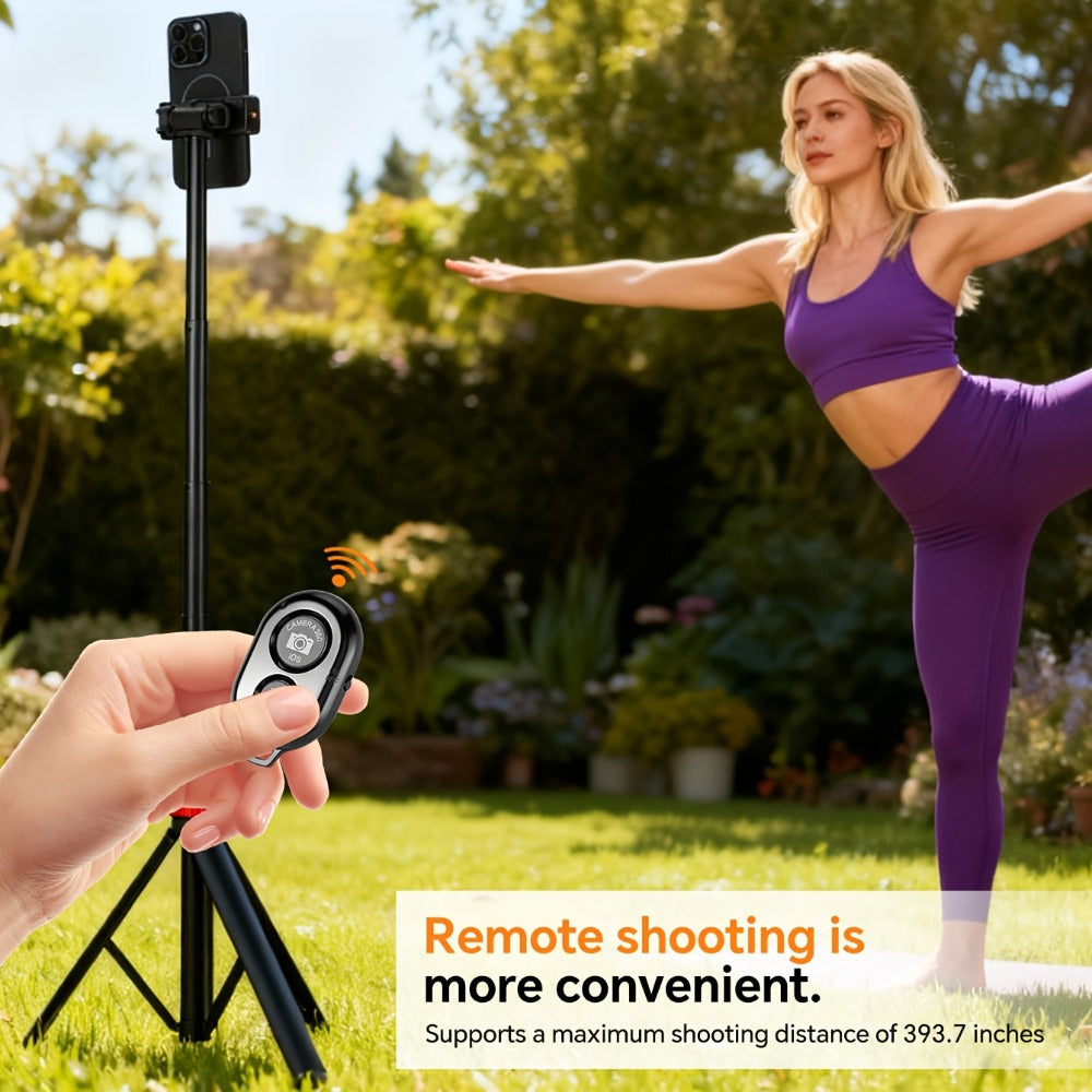 83 Inch Tall Phone Tripod Adjustable with Wireless Remote & Stable Base – Upgraded Extra-Tall Retractable Stand for iPhone 17/15/14, Android & Camera, Live Streaming, TikTok & Short Video Content