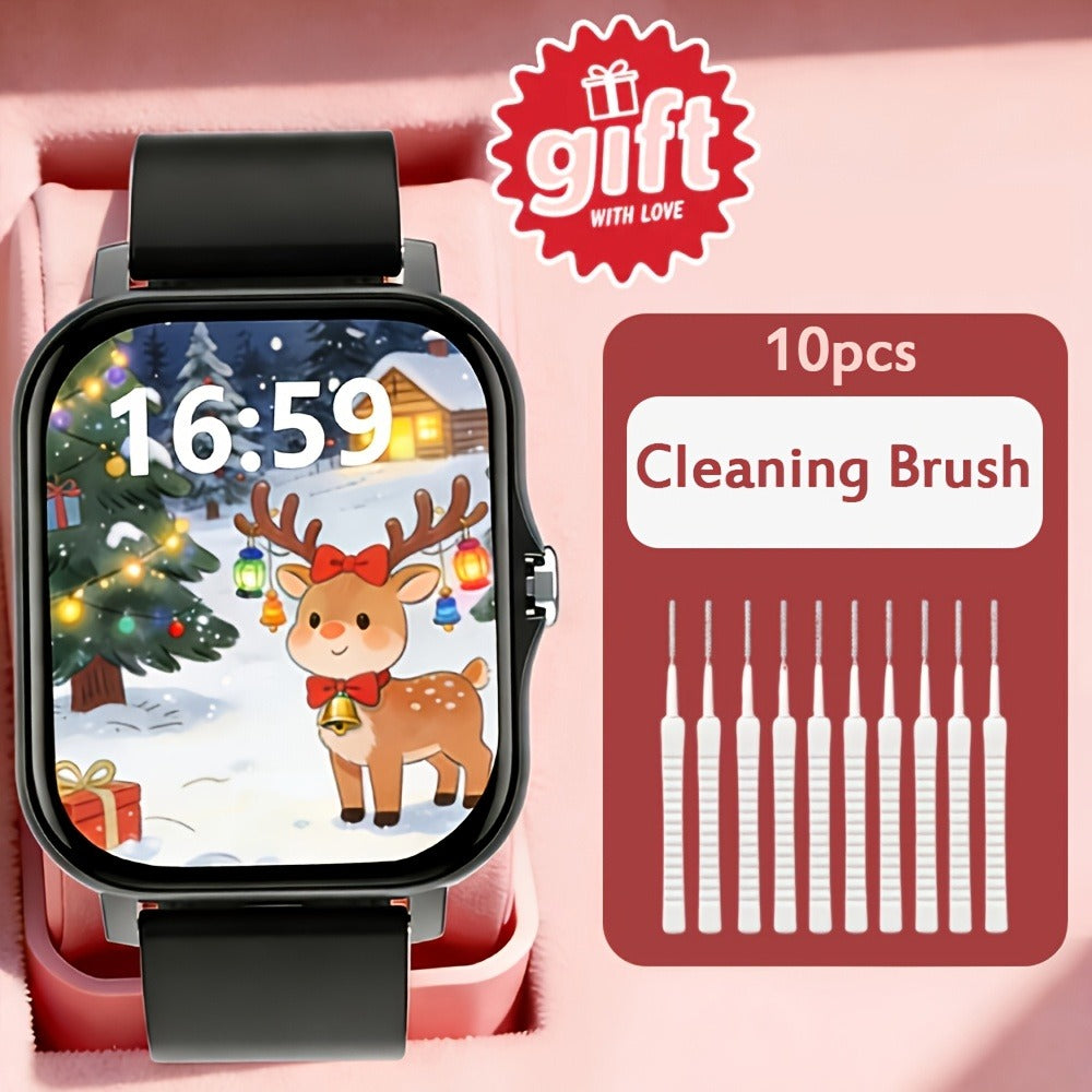 Smartwatch with Extra Strap Set, 1.83" Touch Screen, Wireless Calling, Multiple Sport Modes, Alarm Clock, Pedometer & Step Counter, USB Lithium Battery – Unisex Gift Compatible with iOS & Android