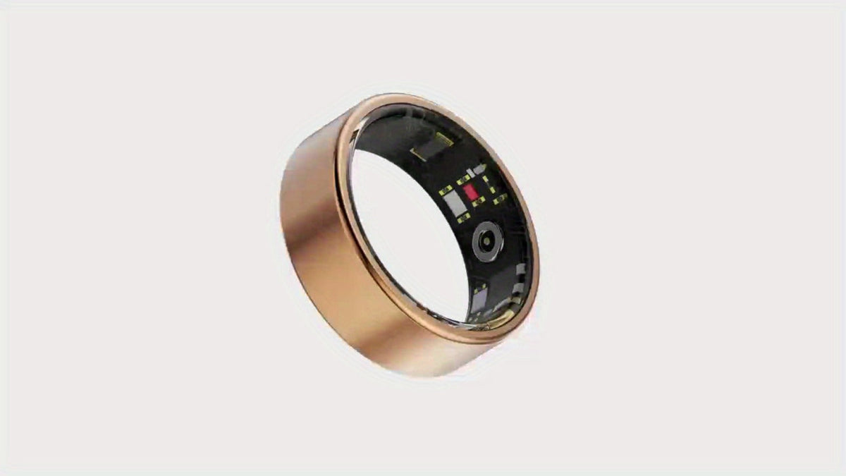 Smart Ring Health & Fitness Tracker Titanium – IP68 Waterproof, Sleep Heart Rate Step Calorie Stress Monitor, BLE 5.3 Magnetic Charging, Android iOS Compatible | Men Women Gift | Black Silver