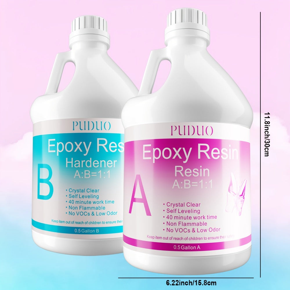 Ultra-Clear Epoxy Resin Kit 1 2 3 Gallon Fast Curing Bubble-Free Non-Yellowing – 2-Part AB Epoxy for Coatings Casting Countertops River Tables & DIY Crafts