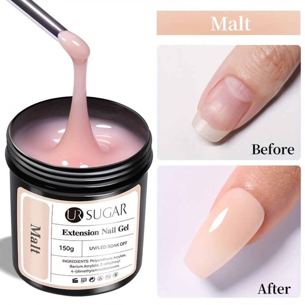 Hard Builder Gel 150g Jelly Self-Leveling Nail Extension Gel – Fast Building UV LED Smooth Finish, Salon Size for Nail Extensions Overlays Repairs, Professional & DIY Home Use Women