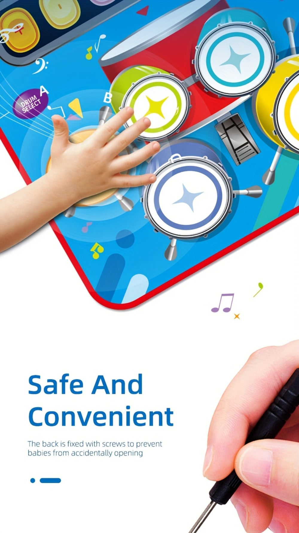 Kids Electronic Drum Music Mat, Multifunctional Musical Toy for Skill Development & Family Bonding, Dance Drum Pad for Boys & Girls, Birthday Christmas Holiday Gift for Children Ages 3+