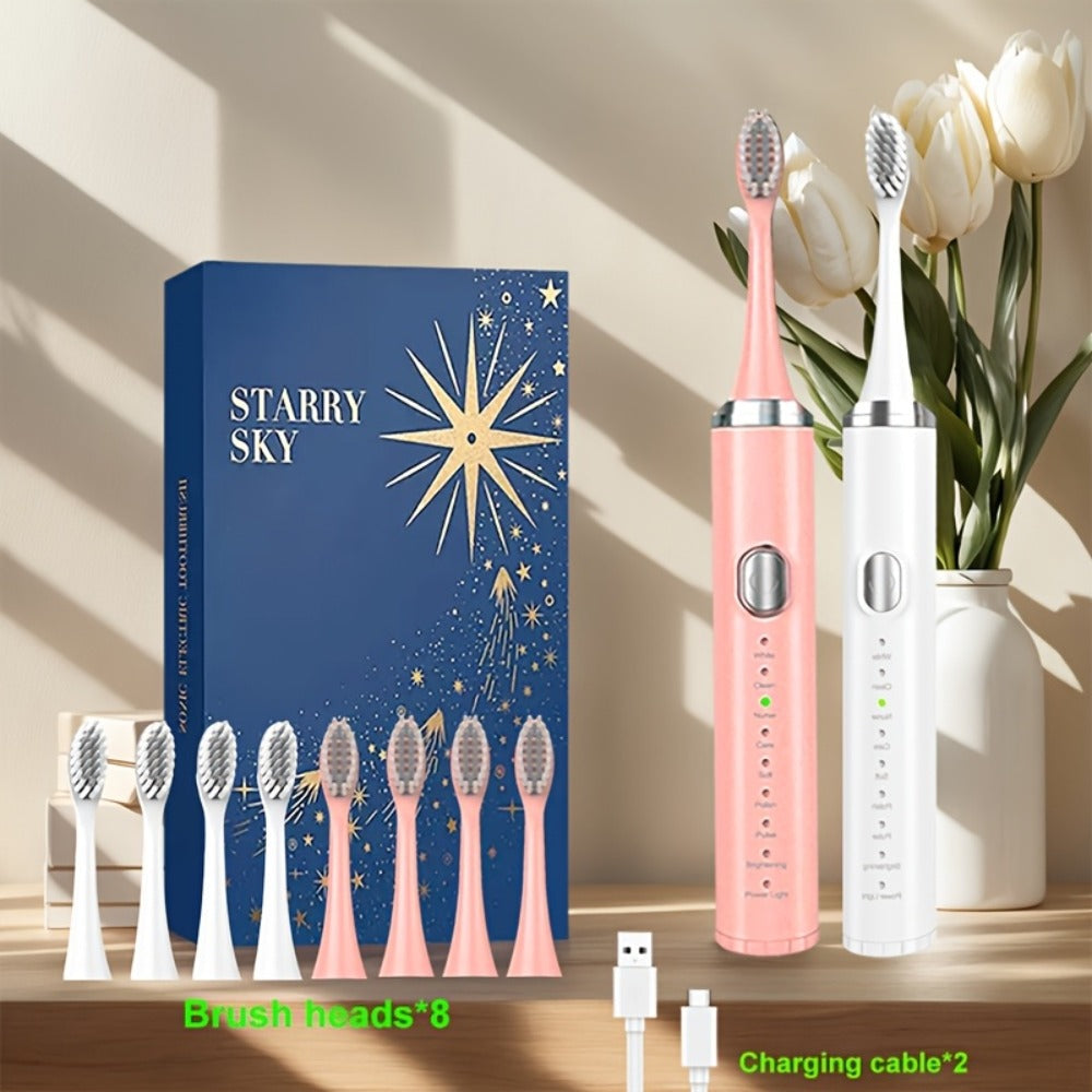 Water Flosser Oral Care Kit – 3-Mode Portable Electric Dental Cleaner, USB Rechargeable, 4-Function Nozzle, Tooth Whitening Device & Electric Toothbrush Set for Travel & Home Use