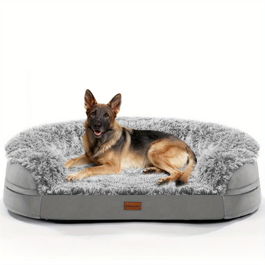 Egg-Crate Foam Dog Bed with Removable Washable Cover, Rectangle or Semicircle