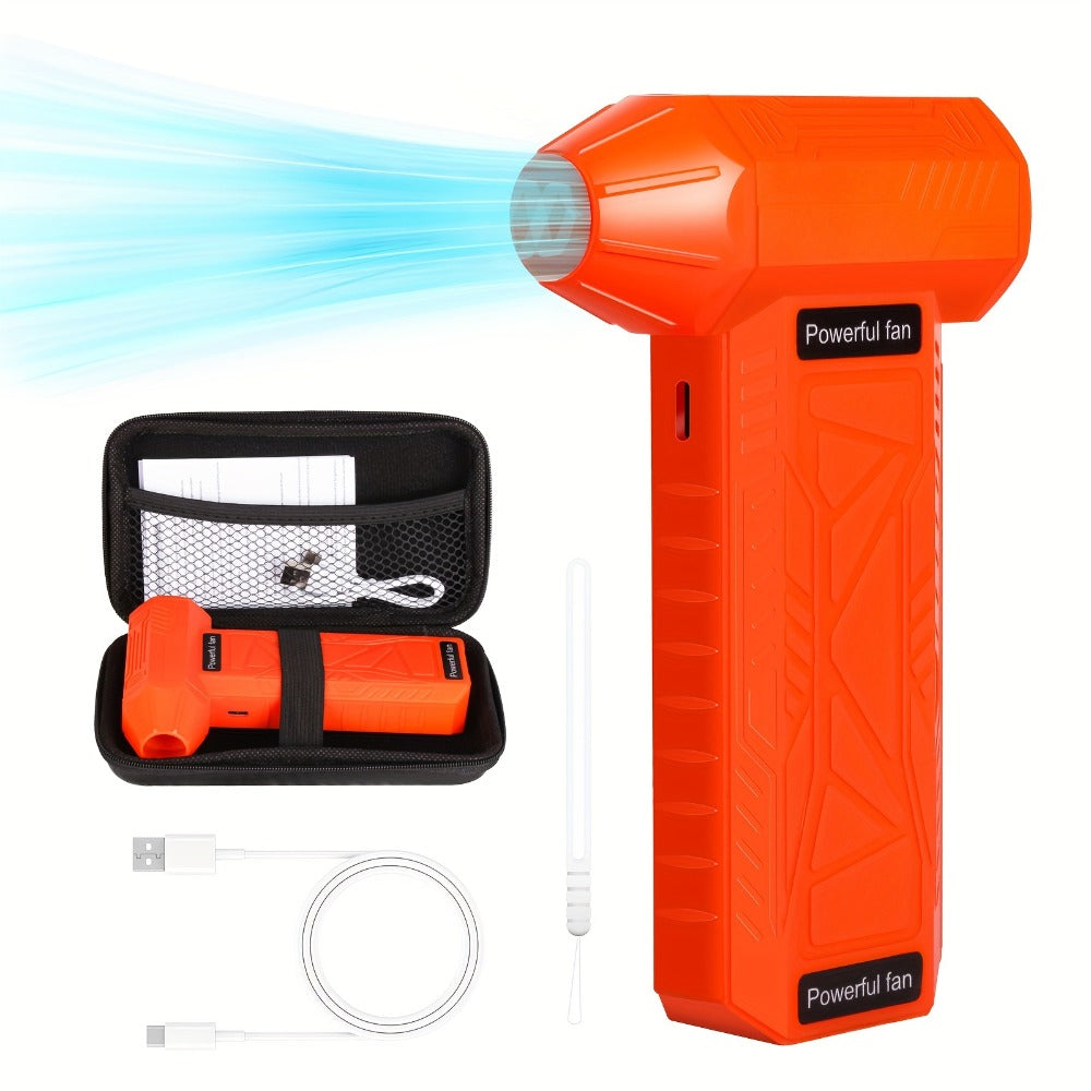 130000 RPM USB Turbo Fan Cleaner – Portable Handheld Electric Air Blower for Car Detailing, Dust Removal, Snow Clearing & BBQ Fire Starter, Cordless Rechargeable, Multi-Color