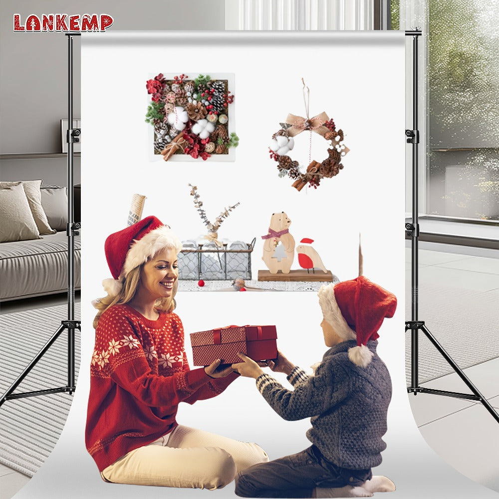 Photography Backdrop Kit 6.6x6.6 Ft 2x2M with 4 Clips for Weddings Parties Photo Booth Events Decoration Projection Screen Background LANKEMP