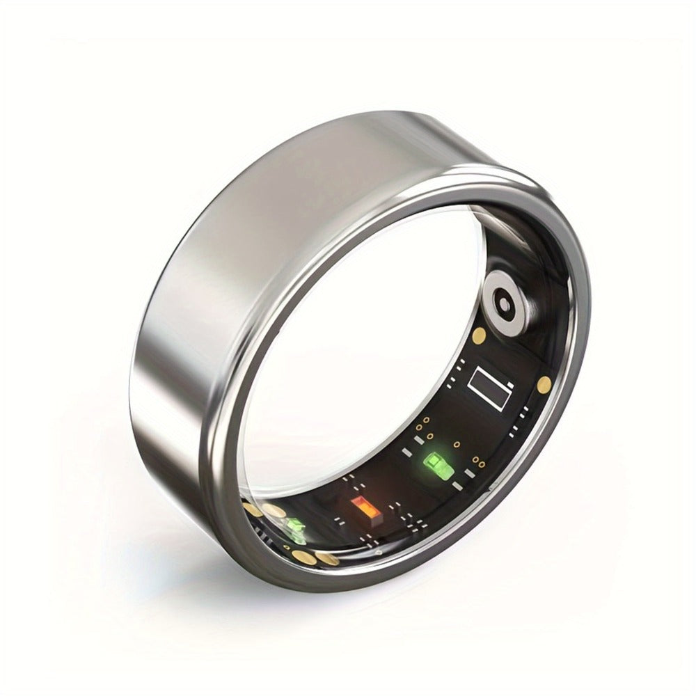 Smart Ring with Health Tracking & Charging Case – Step Count Calorie & Sleep Monitor | Long Battery | iOS & Android | Sizes #7–13 | Black Silver Gold | Minimalist Fitness Wearable Gift
