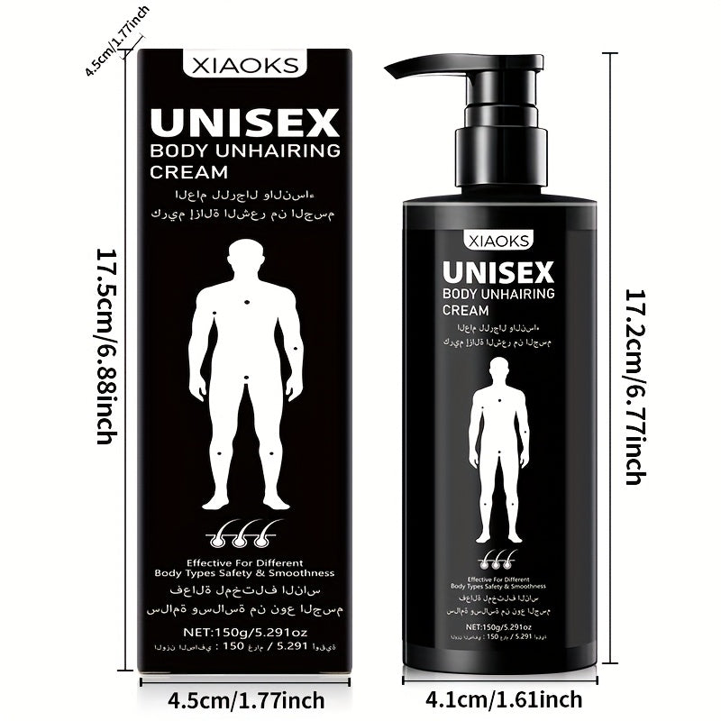 Hair Removal Cream Sensitive Skin 5 Minute Gentle Depilatory Gel 150g - Body Chest Back Private Parts Hair Removal for Men and Women Painless Smooth Unisex Safe Formula