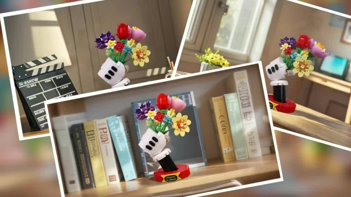 DIY Flower Bouquet Building Set with Display Stand, Multicolor