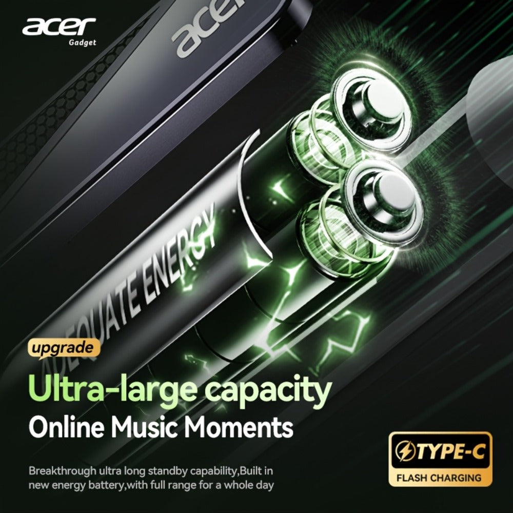Acer TWS Wireless Earbuds Gaming Mode Low Latency, Noise Isolation Stereo Sound USB-C Charging Long Battery Life, Compatible with iPhone Android Smartphones Tablets for Gaming Workouts Flights Travel