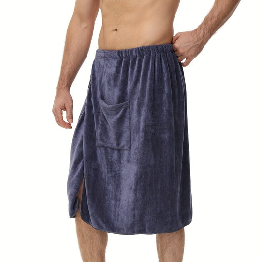 Wearable Bath Towel for Men, Soft 320 GSM Microfiber Shower Wrap