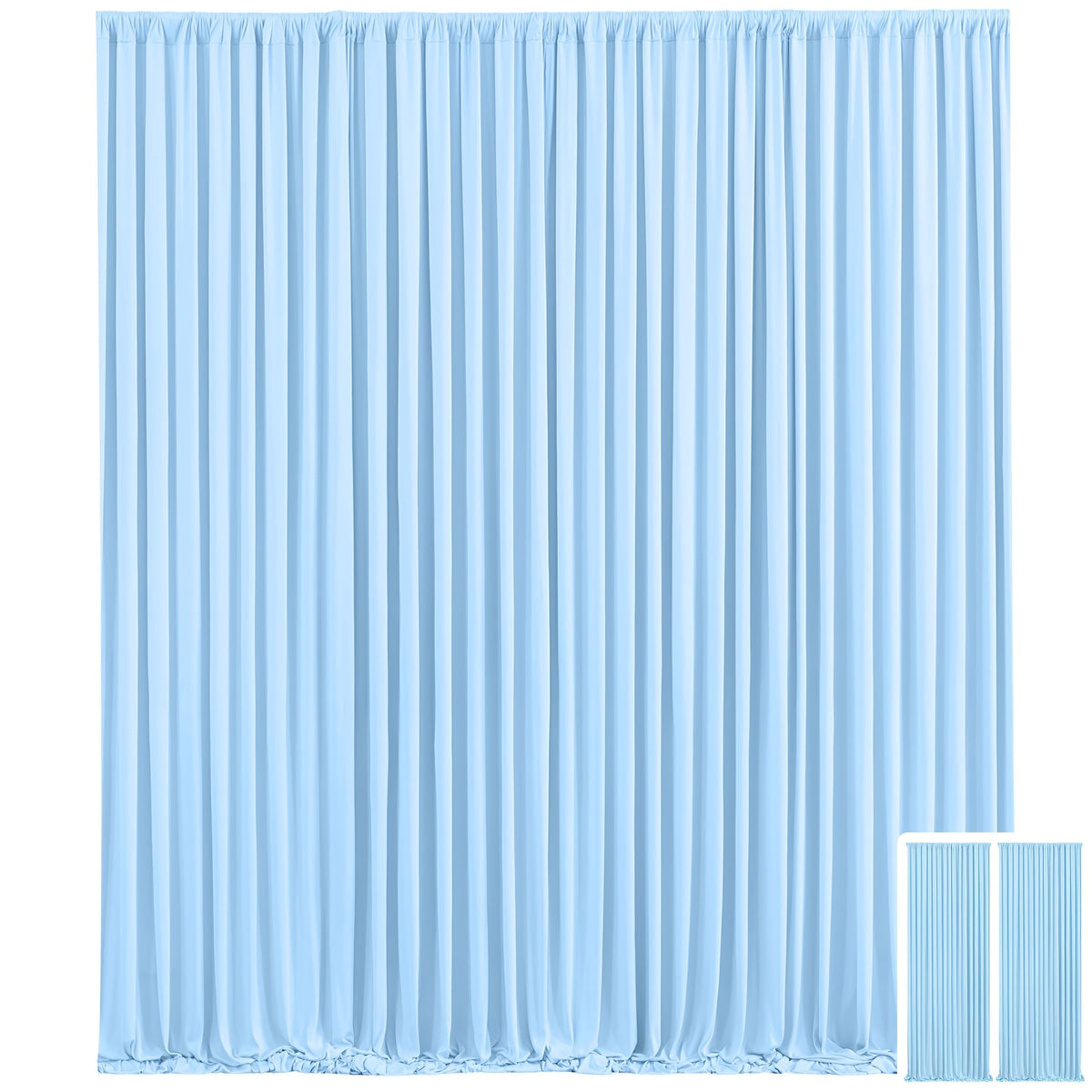 Party Backdrop Curtains 2pcs 7.2x10FT Non-Transparent Wrinkle-Free with Poles for Wedding Birthday Bridal Shower Christening Graduation Prom Holiday Photo Booth Decoration