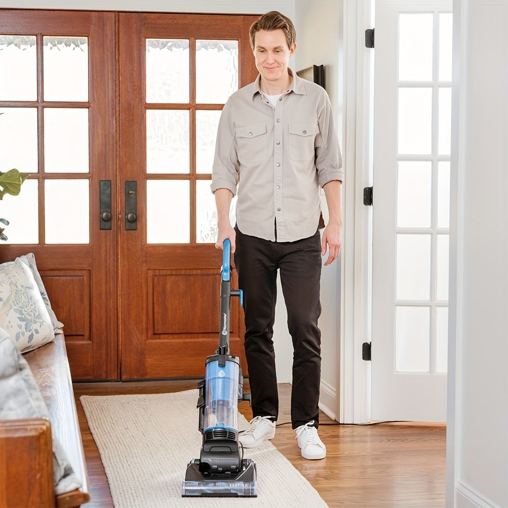 Bagless Upright Vacuum 1150W Cyclone Filtration Large Dust Cup 17ft Cord Corded Floor Cleaner for Carpet Hard Floor Pet Hair Home Deep Cleaning