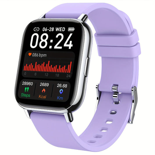 1.69 Inch Big Screen Smartwatch 100 Sport Modes Sleep Monitor Heart Rate Pedometer Fitness Tracker Compatible with Android iOS Unisex Men Women 7 Colors Off White Grey Black Pink Dark Blue Azure Purple
