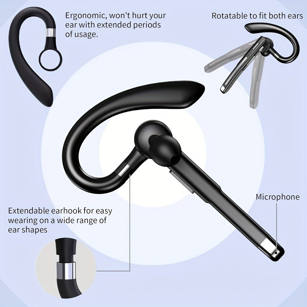 Single-Sided Wireless Earbud ENC Noise Cancelling Mic Lightweight Comfortable In-Ear Type-C Charging for Business Calls Daily Use Fitness Exercise All Smartphones