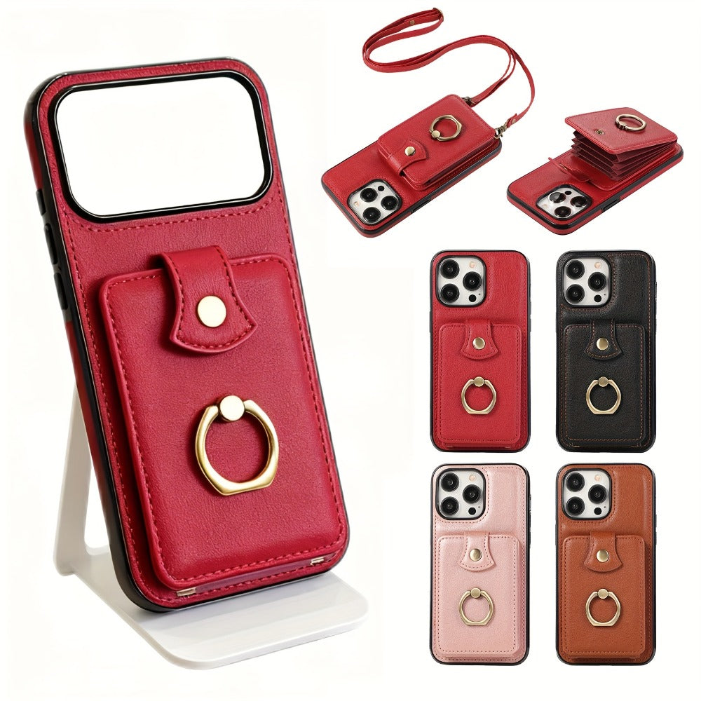 RFID Blocking iPhone Wallet Case with Magnetic Card Holder Kickstand MagSafe Compatible Shockproof Armor Bumper Wireless Charging Support for iPhone 16 15 14 13 12 Pro Max Plus Series