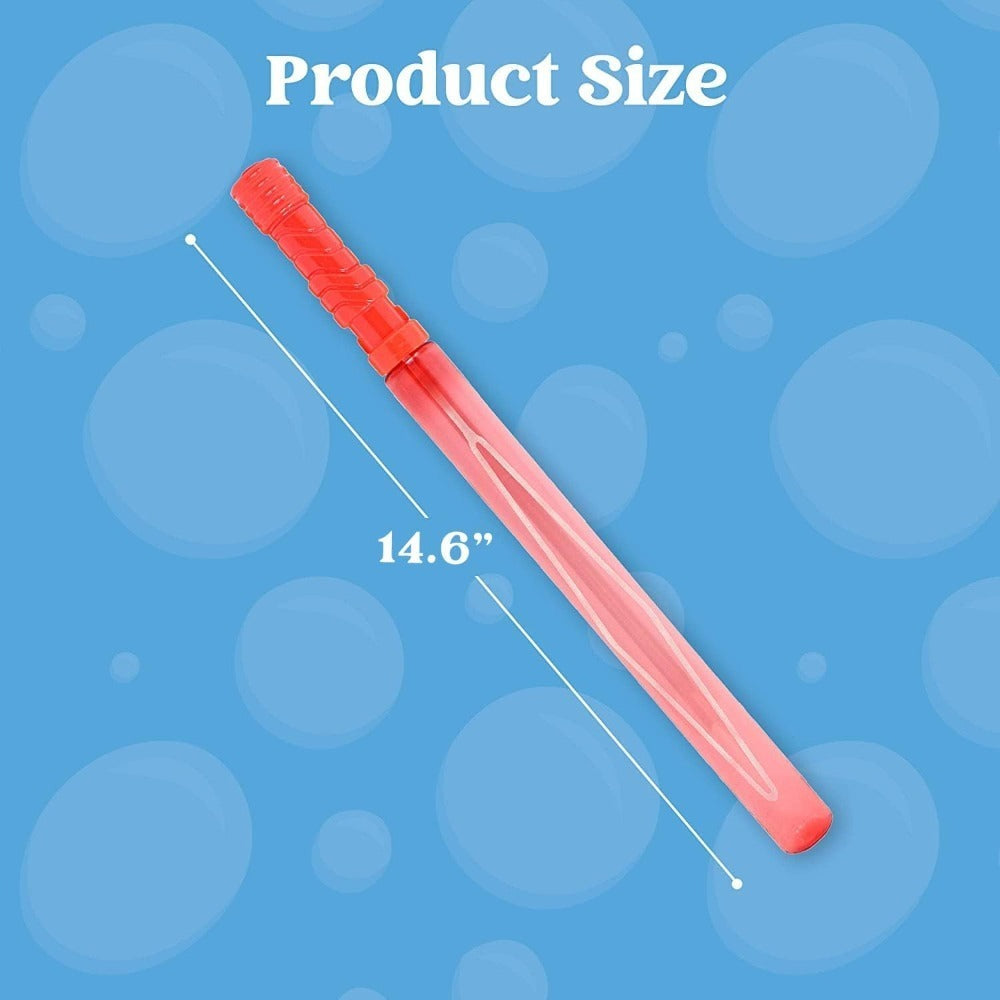 Giant Bubble Wands 24 Pack Bulk – 14.6 Inch Big Bubble Maker Set in 6 Colors, Summer Outdoor Party Favors for Kids, Easter Basket Stuffers, Birthday Carnival Pool Activity Supplies