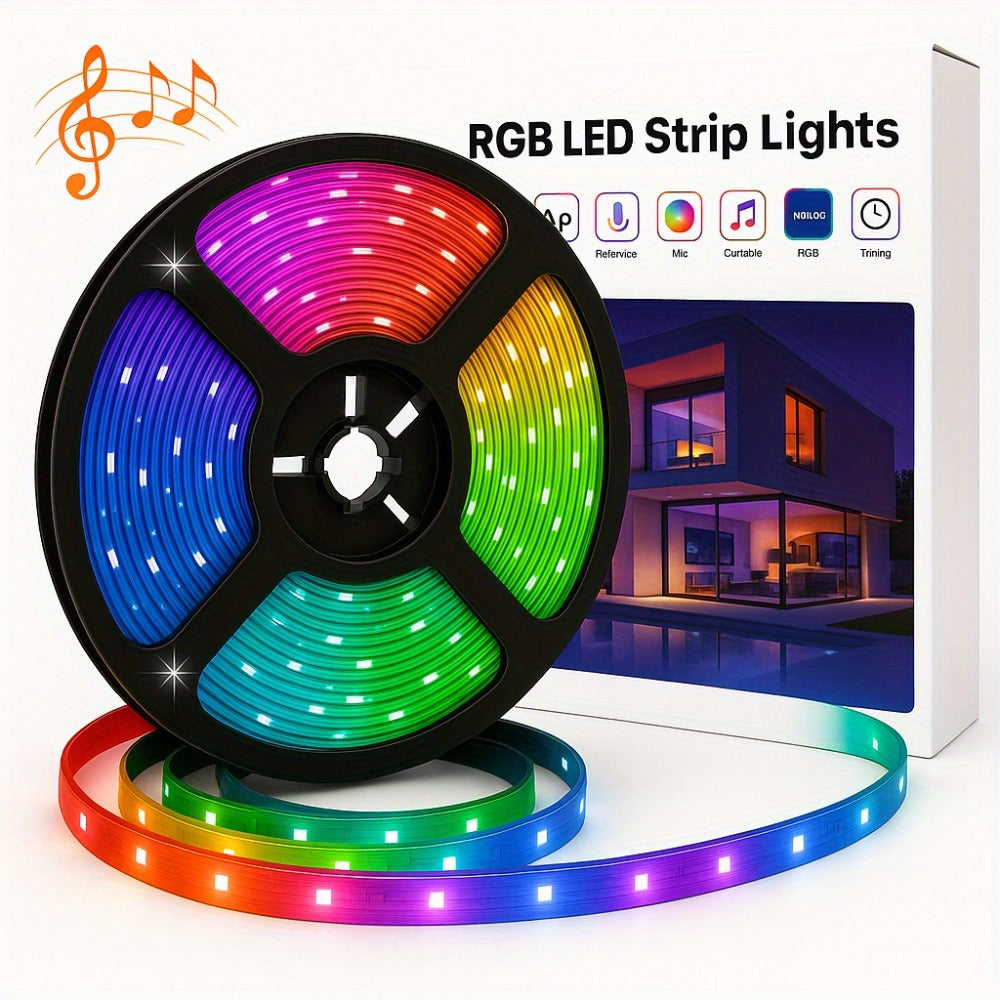 Smart LED Strip Lights for Bedroom 100FT RGB Color Changing – App & Remote Control Home Decor Light Strip for Room Party Thanksgiving Christmas Holiday Decoration & Gifts
