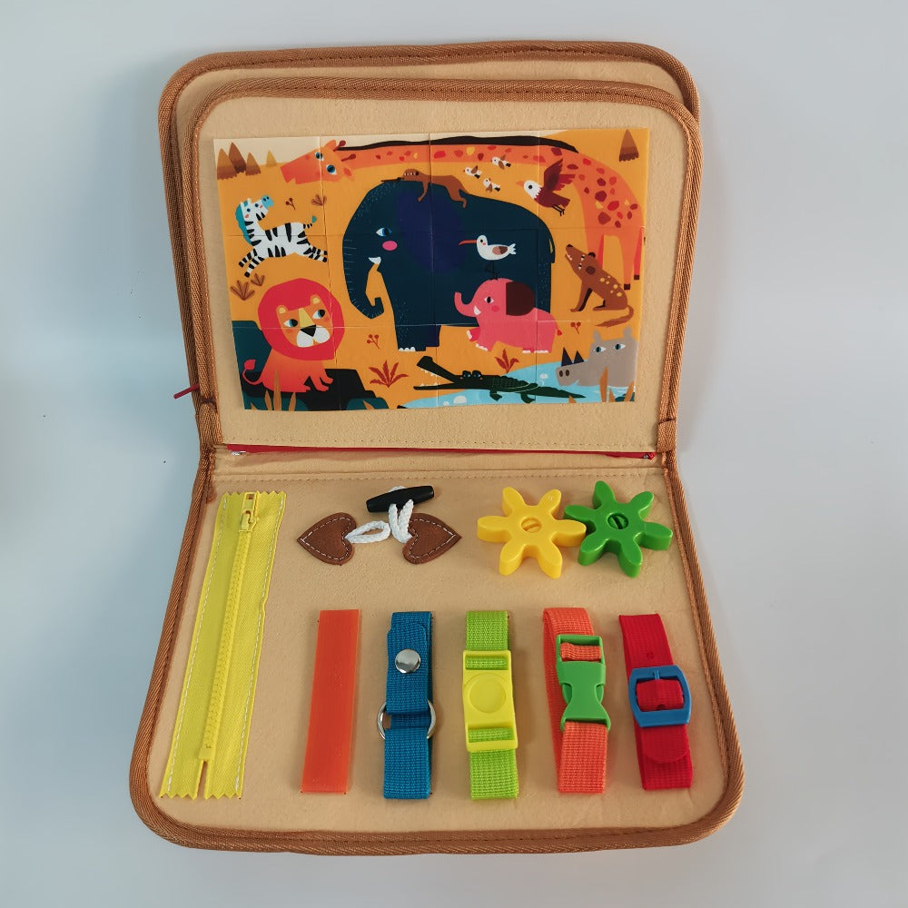 Busy Board for Toddlers 1 2 3 Years Old Montessori Sensory Activity Travel Toy with Zippers Buckles Buttons Laces | Fine Motor Skills Learning Toy for Boys Girls | Birthday Christmas Gift