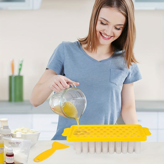 Empty Lip Balm Tubes, 50-Pack, 5.5 ml with Filling Tray and Spatula