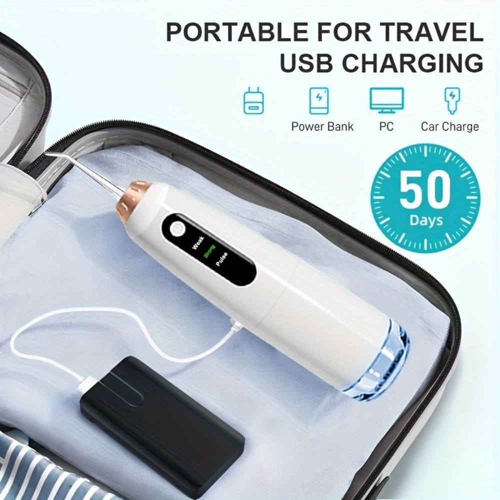 Water Flosser Oral Care Kit – 3-Mode Portable Electric Dental Cleaner, USB Rechargeable, 4-Function Nozzle, Tooth Whitening Device & Electric Toothbrush Set for Travel & Home Use