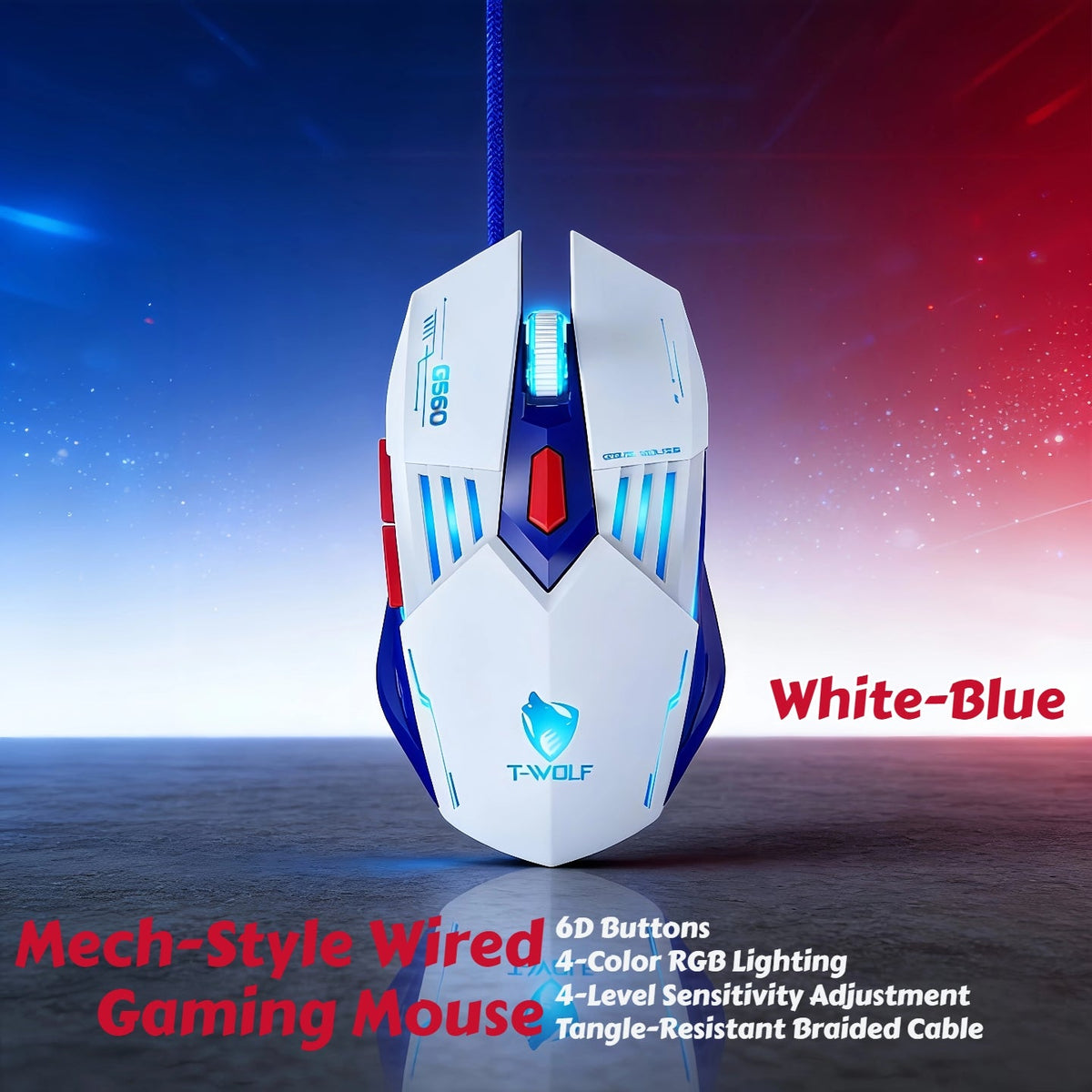 Programmable RGB Gaming Mouse Wired Ergonomic Pro-Grade with Turbo Click Multi-Mode DPI Sensitivity Dynamic RGB Lighting Forward Back Buttons USB Plug & Play for PC Laptop Mac Multiple Models