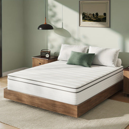 Mattress, Hybrid Foam 6 8 Inch Pillow Top Pocket Spring Coil Motion Isolation shown in the main product view