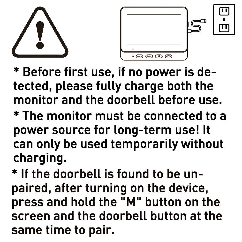 Wireless Doorbell with Monitor No WiFi No Subscription – 4.3" Screen, Two-Way Talk, Night Vision, 365-Day Standby, IP66 Waterproof, 128GB Auto Recording, No App No Monthly Fee