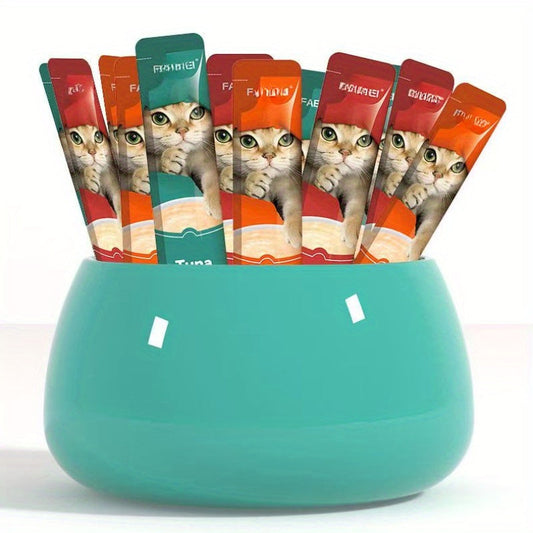 Lickable Cat Treat Strips, 180-Piece Variety Pack with 3 Mixed Flavors