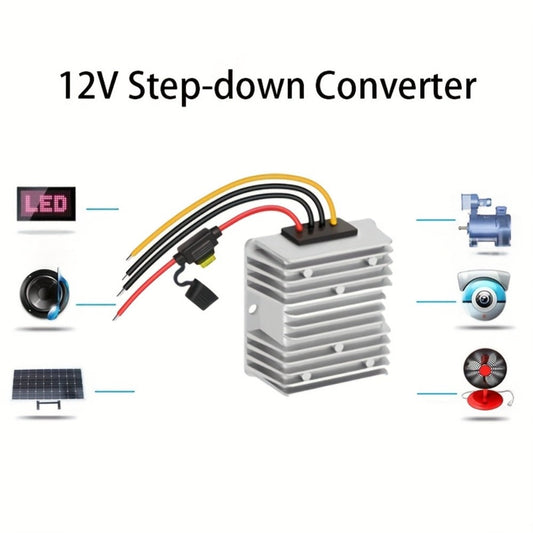 DC Step-Down Converter, 24V/36V/48V to 12V, Aluminum Housing, 1 or 2 Pieces