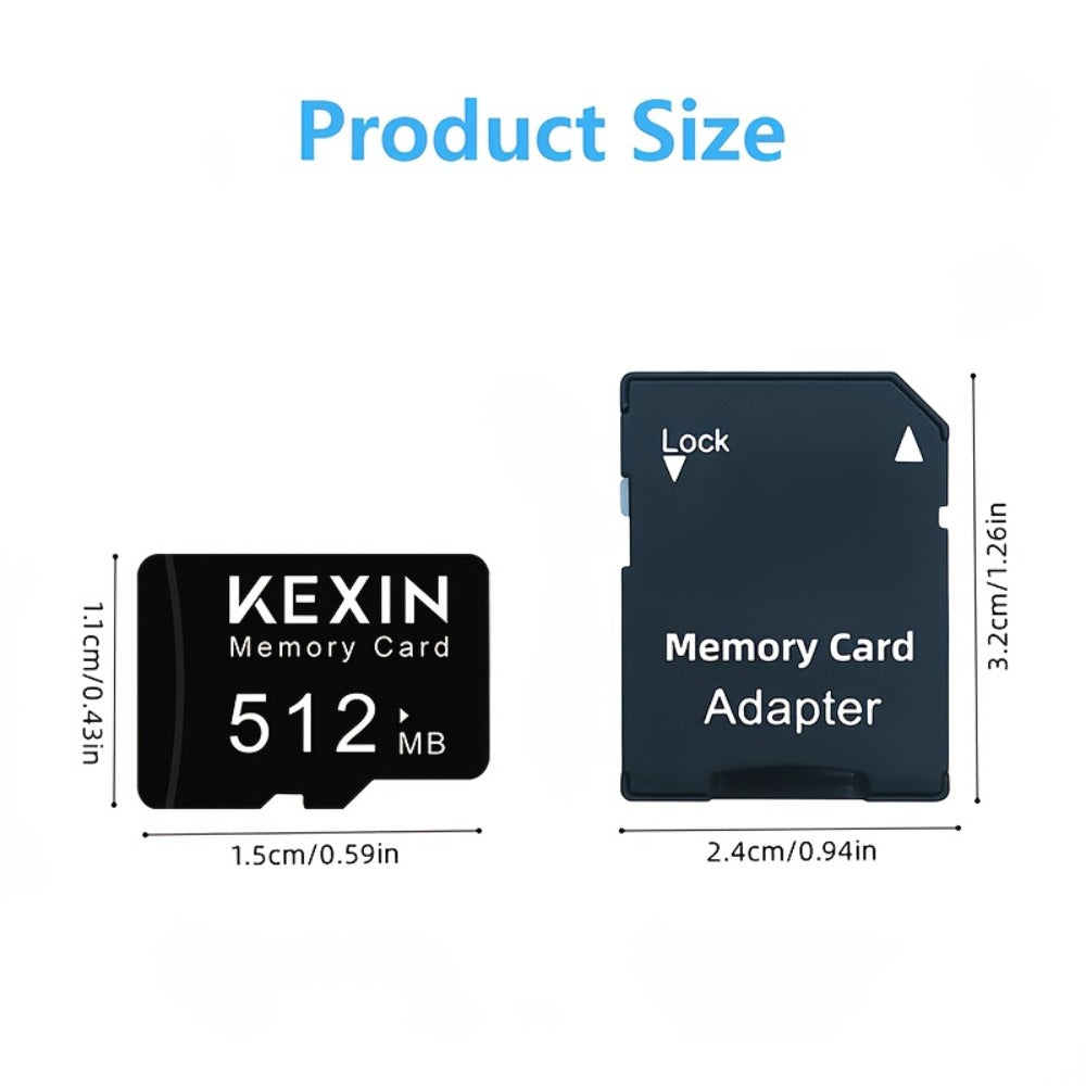 5-Pack TF Micro SD Card 128MB 256MB 512MB High-Speed Flash Memory Cards for Smartphone Tablet Camera PC Car Audio Game Console – Durable Multi-Device Storage with Adapter