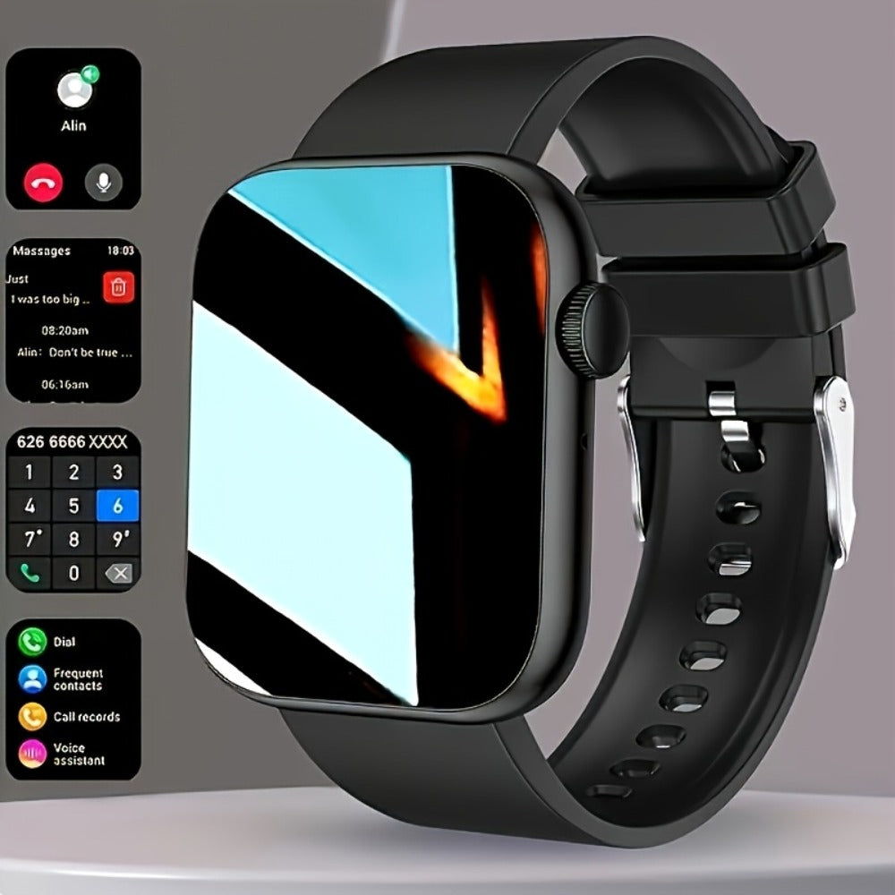 Full Touch Screen Smartwatch 95% Screen Coverage Customizable Watch Dials – 1.83" TFT Wireless Calling SMS Reminders Multiple Sport Modes Compatible with Android iPhone Unisex Black Pink Gift