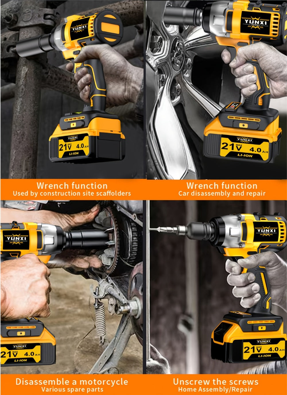 21V Cordless Drill Brushless Impact Wrench Multifunctional – Lithium Battery, Quick Charger, Variable Speed, Tighten Screws & Bolts, Compact Power Tool for Home, Car Repair & DIY – Multiple Battery & Bundle Configurations